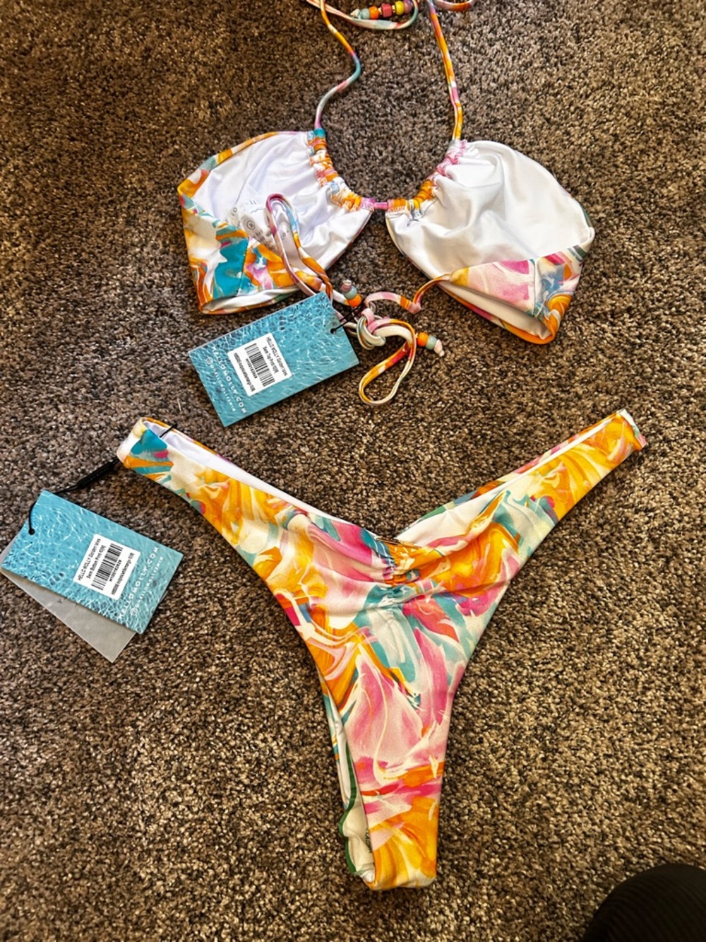 Hello Molly Crisscross Bikini Set Tropical print - Picture 7 of 11
